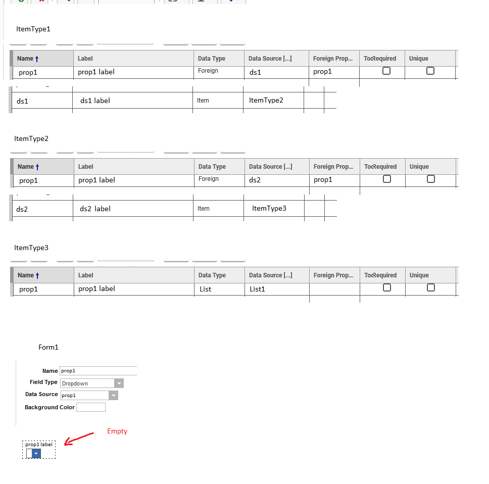 I have in an itemtype a Foreign property and the referred property is a ...
