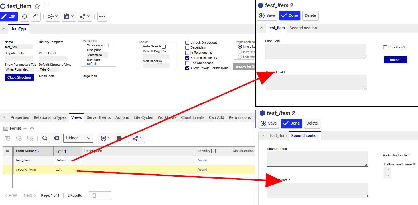 How to add another section of a form in a different tab in Aras | Aras