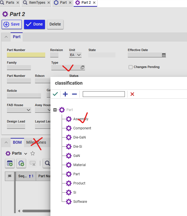 Part Tab Problem | Aras